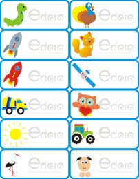 Przedszkole. Znaczki do szatni/ szafki/ teczki. 36 sztuk