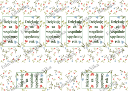 Zakładki na zakończenie roku, dwustronne, podziękowanie