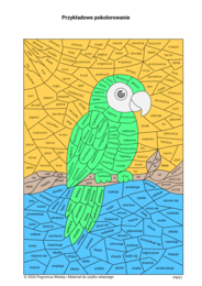 Części mowy w kolorach  - 20 kart pracy (kl.4-8)