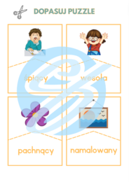 PRZYMIOTNIKI CZĘŚCI MOWY PUZZLE UŁATWIAJĄCE NAUKĘ PRZYMIOTNIK