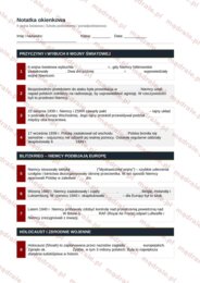 Notatka okienkowa „II wojna światowa” + klucz odpowiedzi