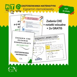 Powtórzenie E8 Egzamin ósmoklasisty – Zastosowania matematyki + 2x GRATIS!