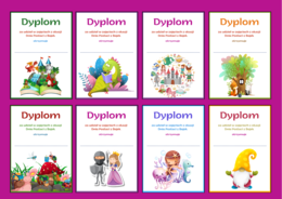 DZIEŃ POSTACI Z BAJEK – dyplomy – 17 wersji – biblioteka – świetlica - przedszkole