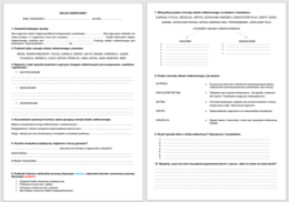 UKŁAD ODDECHOWY CZŁOWIEKA - KARTA PRACY/SPRAWDZIAN