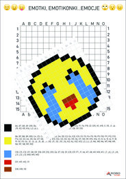 Kodowanki, emotki, emotikonki, odkoduj emocje. Kodowanie, pixel art- zestaw 6 kodowanek.
