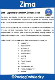 Czytanie ze zrozumieniem - Zwierzęta Arktyki