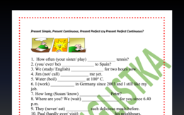 Present Simple, Present Continuous, Present Perfect, Present Perfect Continuous- trening przed maturą