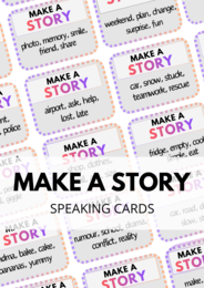 MAKE A STORY - 120 Speaking Cards - zestaw - układanie historyjki po angielsku - vocabulary - słownictwo - gra językowa - mówienie - kreatywne pisanie - A2 - B1 - B2