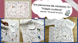 Gra planszowa dla młodzieży 12+ "Pułapki myślenia". Pomoc edukacyjna do druku