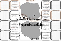 Notatka okienkowa/stacja zadaniowe/notatka interaktywna/notatka graficzna/karta pracy/sketchnotka „Góry 1Polski i Europy” , „Położenie gór na mapie Polski i Europy” w pdf do SP. Geografia 7 , dział „Środowisko przyrodnicze Polski”. Materiał wykonany na p