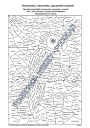 Części mowy w kolorach  - 20 kart pracy (kl.4-8)
