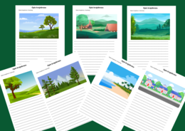 OPIS KRAJOBRAZU - karta pracy - kl. 4-5 - ćwiczenia redakcyjne - wersja kolorowa