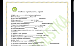 Powtórka przed egzaminem ósmoklasisty- 40 fragmentów zdań do przetłumaczenia+ klucz