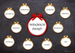 Wesołych Świąt! – gazetka świąteczna z bombkami (PDF)