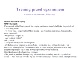 Trening przed egzaminem - ,,Mały książę''