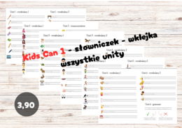 Kids Can 1 - słowniczek - wklejka - wszystkie unity