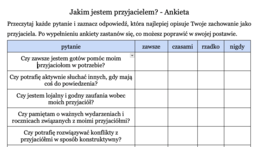 Jakim jestem przyjacielem? - Ankieta