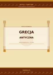 KRZYŻÓWKA "STAROŻYTNA GRECJA" + KLUCZ ODPOWIEDZI