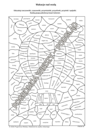 Wakacyjne części mowy - zestaw kart pracy + klucz odpowiedzi