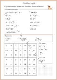 Potęgi i pierwiastki - kodowanka