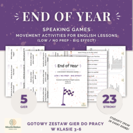 END OF YEAR - Speaking Games | Movement Activities | A1- A2