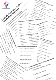 English Class A2 – Unit 3 – vocabulary revision