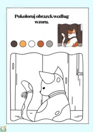 KOLOROWANKI " POKOLORUJ WEDŁUG WZORU"