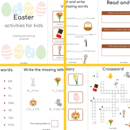 Easter writing and reading activities