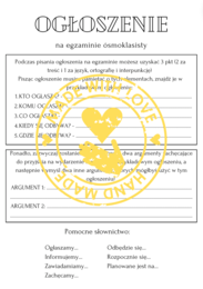 Ogłoszenie na egzaminie ósmoklasisty