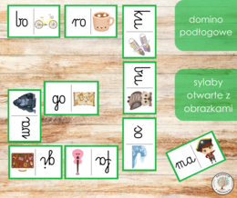Domino podłogowe - sylaby otwarte z obrazkami