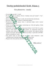 Cechy podzielności liczb, klasa 5, gra planszowa, halloween, egzamin ósmoklasisty