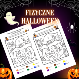 Wielkości fizyczne i ich jednostki (wielkości opisujące prąd, ciśnienie, masę, prędkość, siła itd.)-kolorowanka Halloweenowa