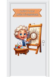 Dekoracja/ plakat na drzwi KAŻDY Z NAS MOŻE BYĆ GENIUSZEM (pdf)