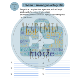 5 STACJI ZADANIOWYCH dla kl.1 – WAKACYJNA PRZYGODA Z KLASYKIEM