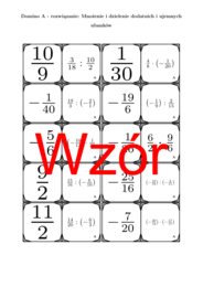 Domino - Mnożenie i dzielenie dodatnich i ujemnych ułamków | matematyka