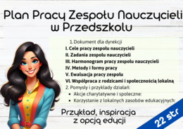 Plan pracy zespołu nauczycieli w przedszkolu