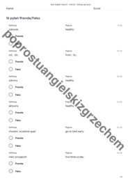 English Class A1 - Unit 8 - testy