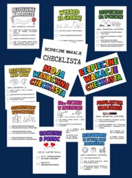 Bezpieczne wakacje - checklista dla uczniów - gazetka proflaktyczna