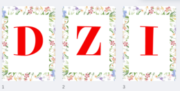 Dzień Kobiet - girlanda, napis, kwiatowa ramka