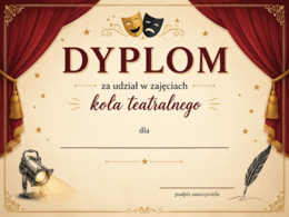 Dyplomy za udział w zajęciach koła teatralnego
