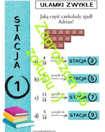 Pomysł na lekcję - stacje zadaniowe: Ułamki zwykłe.