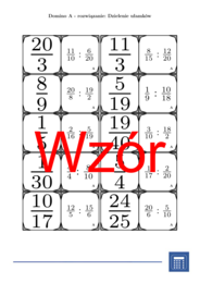 Domino - Dzielenie ułamków | matematyka
