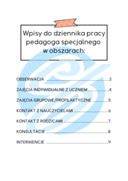 Pedagog specjalny w szkole średniej – przykładowe wpisy do dziennika
