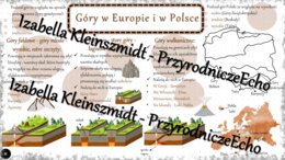 Sketchnotka - notatka „Góry w Polsce i Europie” wykonana w power point do edycji. Geografia 7; „Środowisko przyrodnicze Polski”