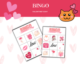 Valentine's Day Bingo Game - gra bingo walentynki - język angielski