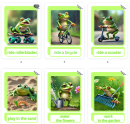 Spring activities with a cute frog