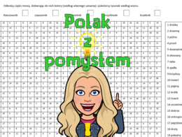 Części mowy - zkodowana kolorowanka