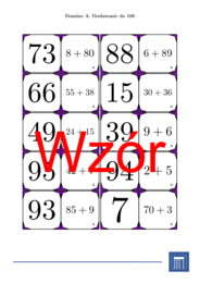 Domino - Dodawanie do 100 | matematyka
