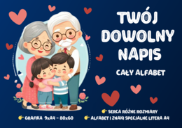 DZIEŃ BABCI I DZIADKA - DEKORACJA XXL 2 + ALFABET