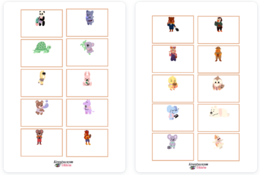 Znaczki na szafki przedszkolne - zestaw zwierzaczki prostokątne